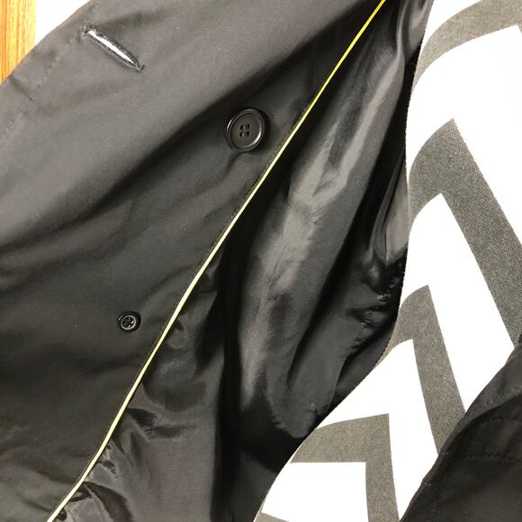 Bernardo Black Double Breasted Lightweight Jewel Button Trench Coat Large - Picture 4 of 9